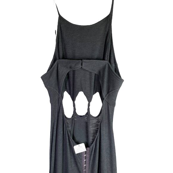 FP Beach Free People Maxi Dress Women SP Gray Venus Cut Side Slit Sleeveless NWT - Picture 5 of 9
